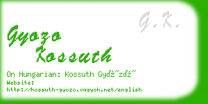 gyozo kossuth business card